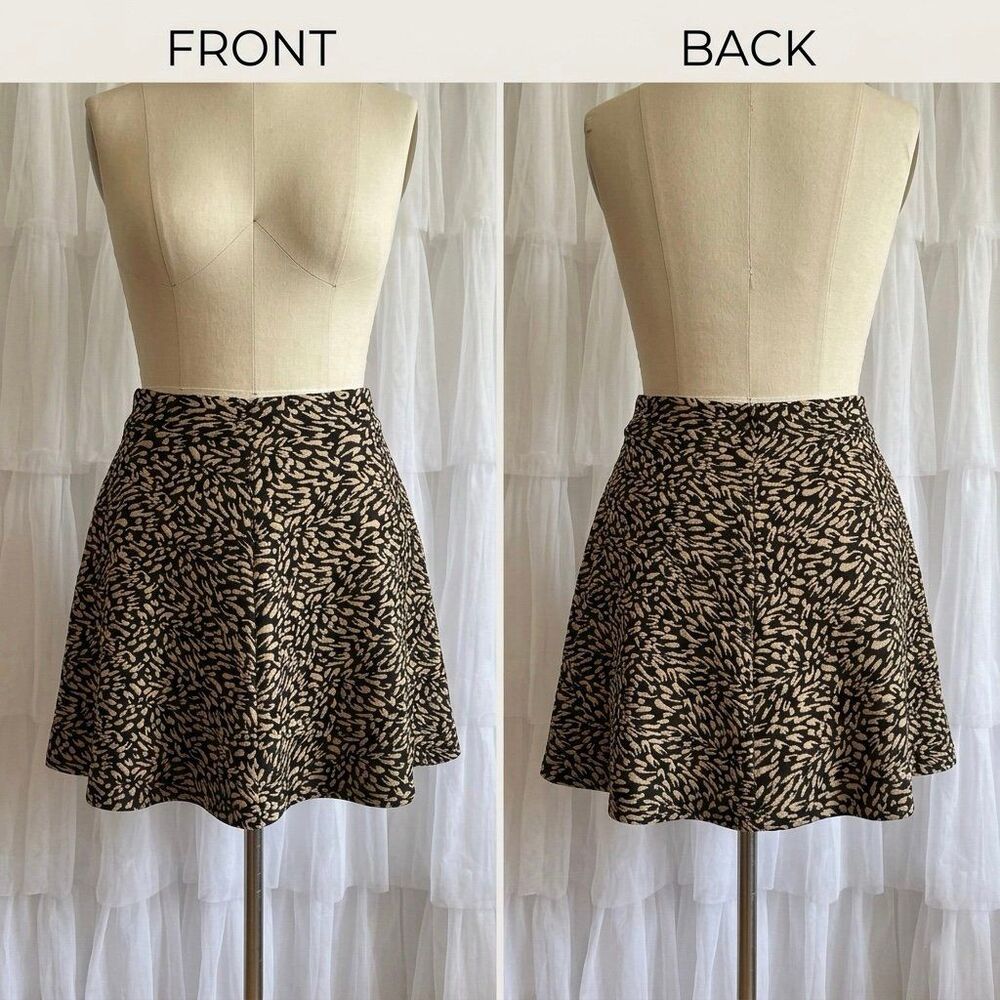 Connection 18 Women's Black with Tan Pattern Skirt Size Large